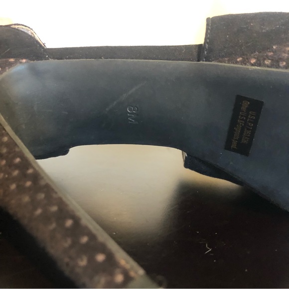 🎁 2 FOR $30 Y2K Guess Suede Black Strappy Platfrom Peep Toe Pumps - Picture 11 of 12